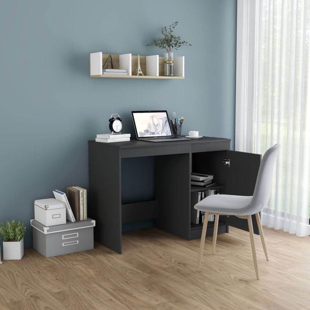 Vidaxl Písací stôl, sivý 100x50x76 cm, drevotrieska